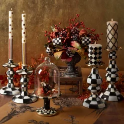 MacKenzie-Childs Courtly Check Large Pillar Candlestick| Candles & Fragrances|Table Accessories