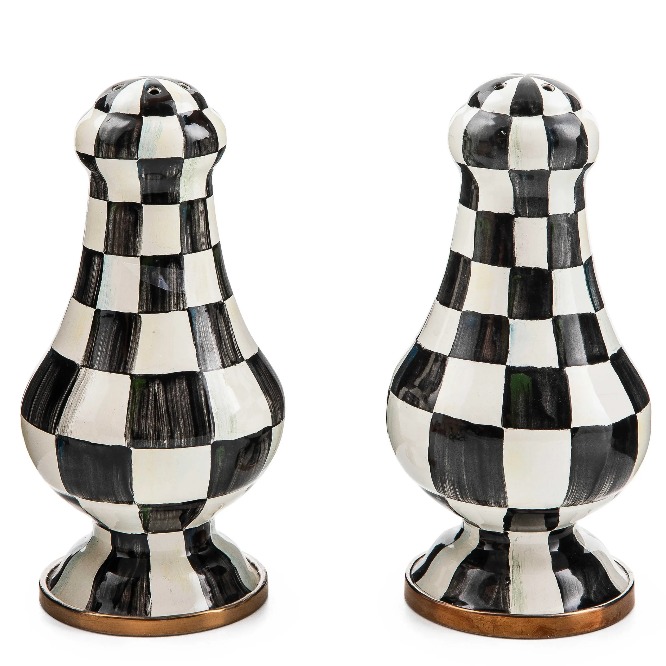 MacKenzie-Childs Courtly Check Large Salt Pepper Shakers| Table Accessories|Serveware