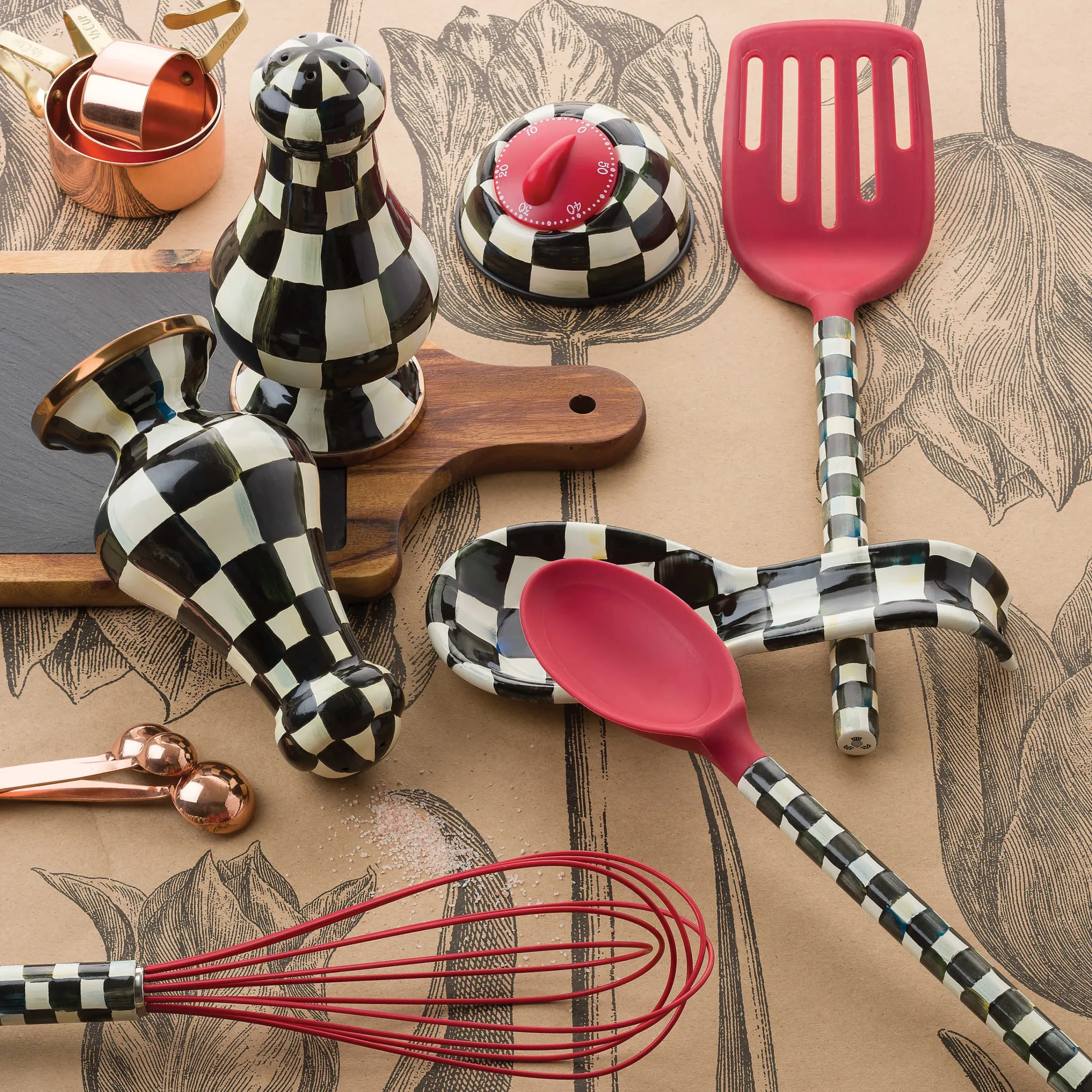 MacKenzie-Childs Courtly Check Large Salt Pepper Shakers| Table Accessories|Serveware
