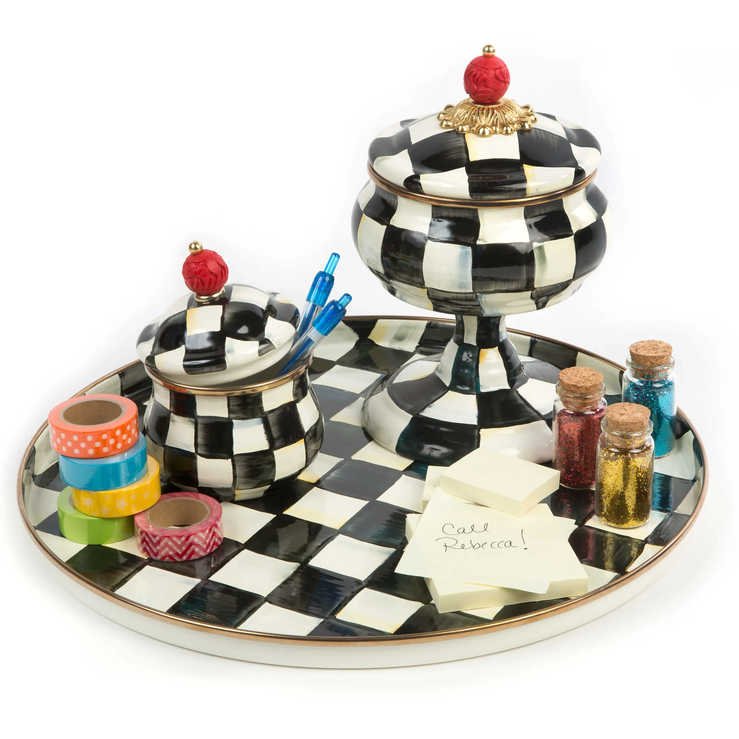 MacKenzie-Childs Courtly Check Lidded Sugar Bowl| The Coffee Shop|Serveware