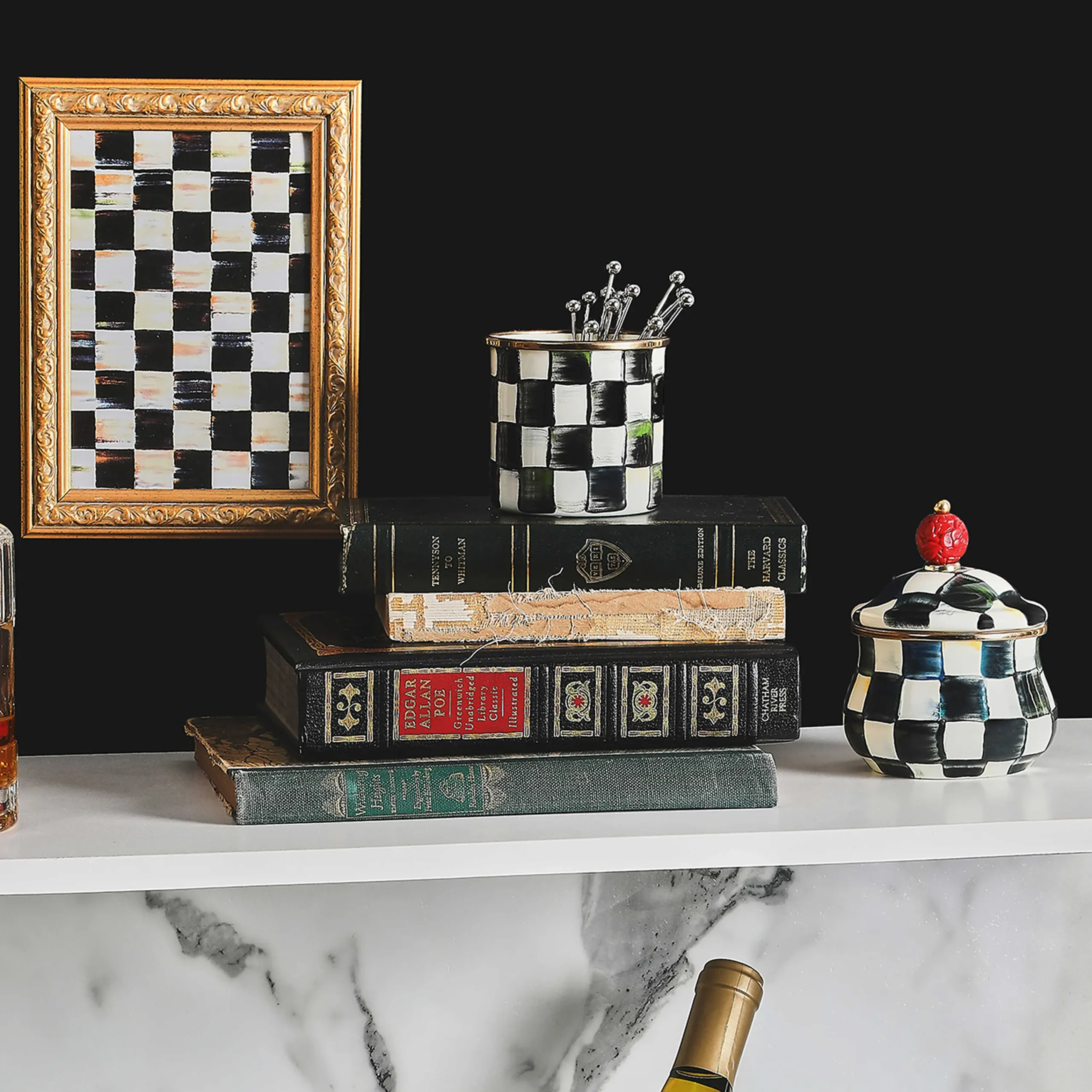 MacKenzie-Childs Courtly Check Lidded Sugar Bowl| The Coffee Shop|Serveware