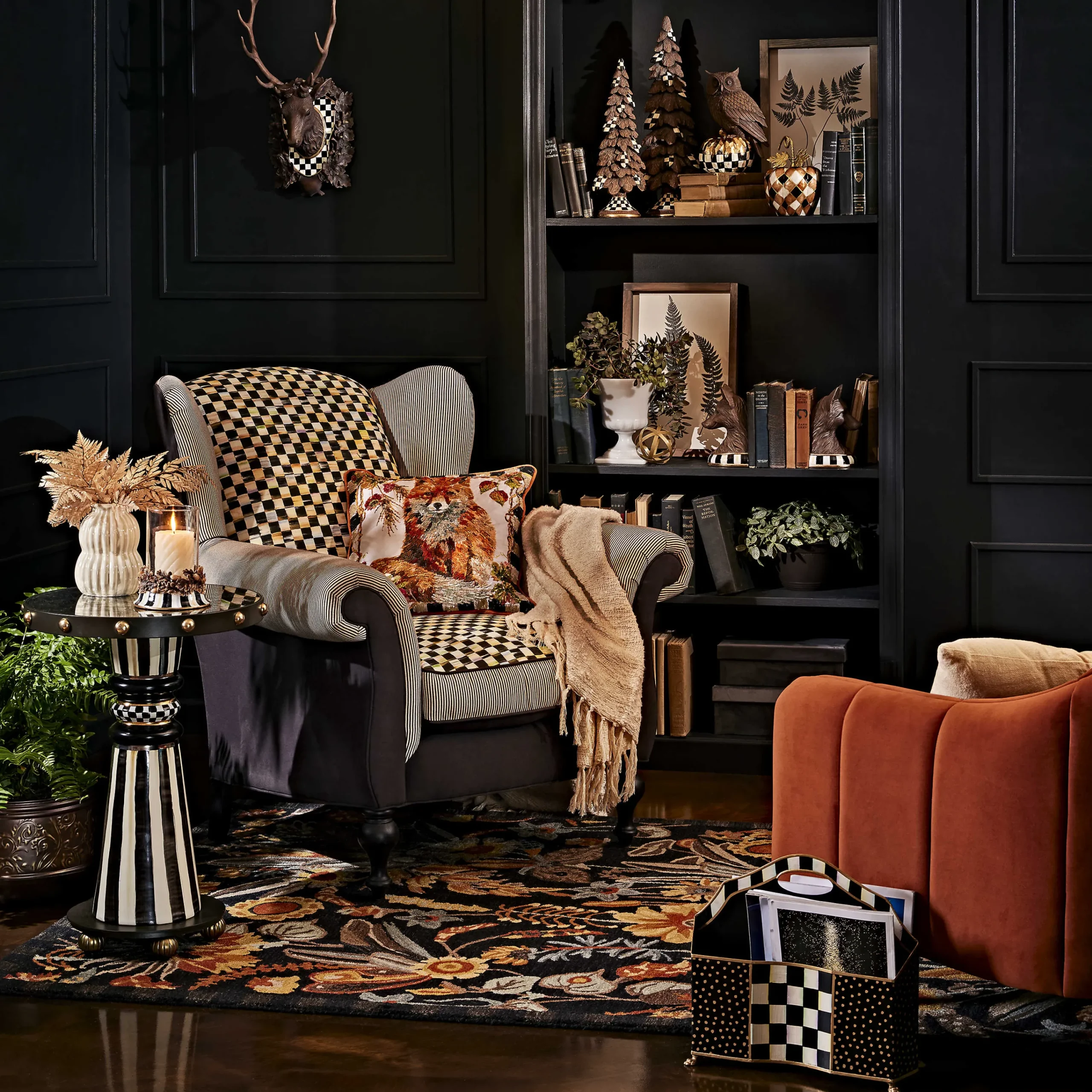 MacKenzie-Childs Courtly Check Magazine Holder| Room Accents