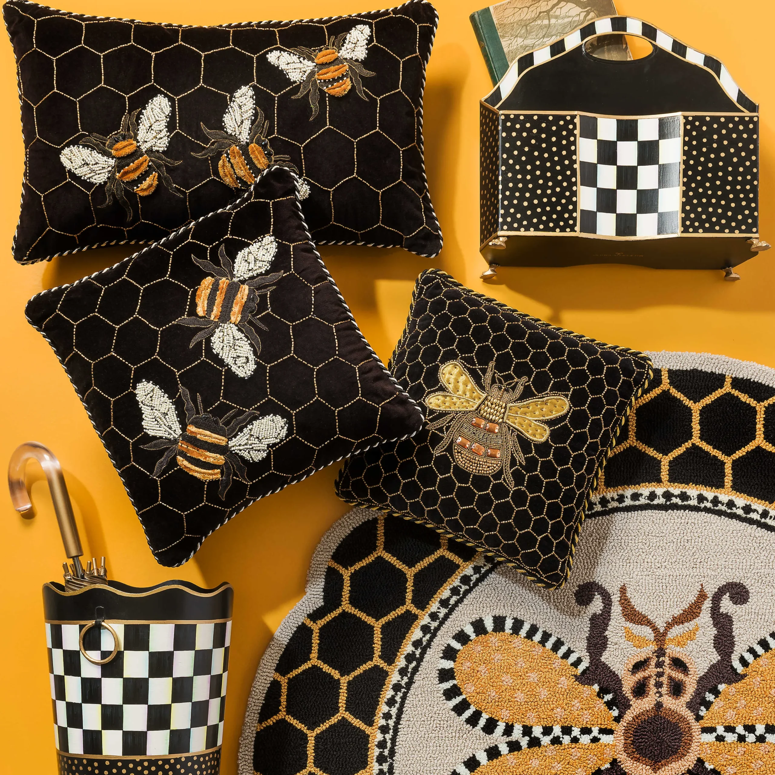 MacKenzie-Childs Courtly Check Magazine Holder| Room Accents