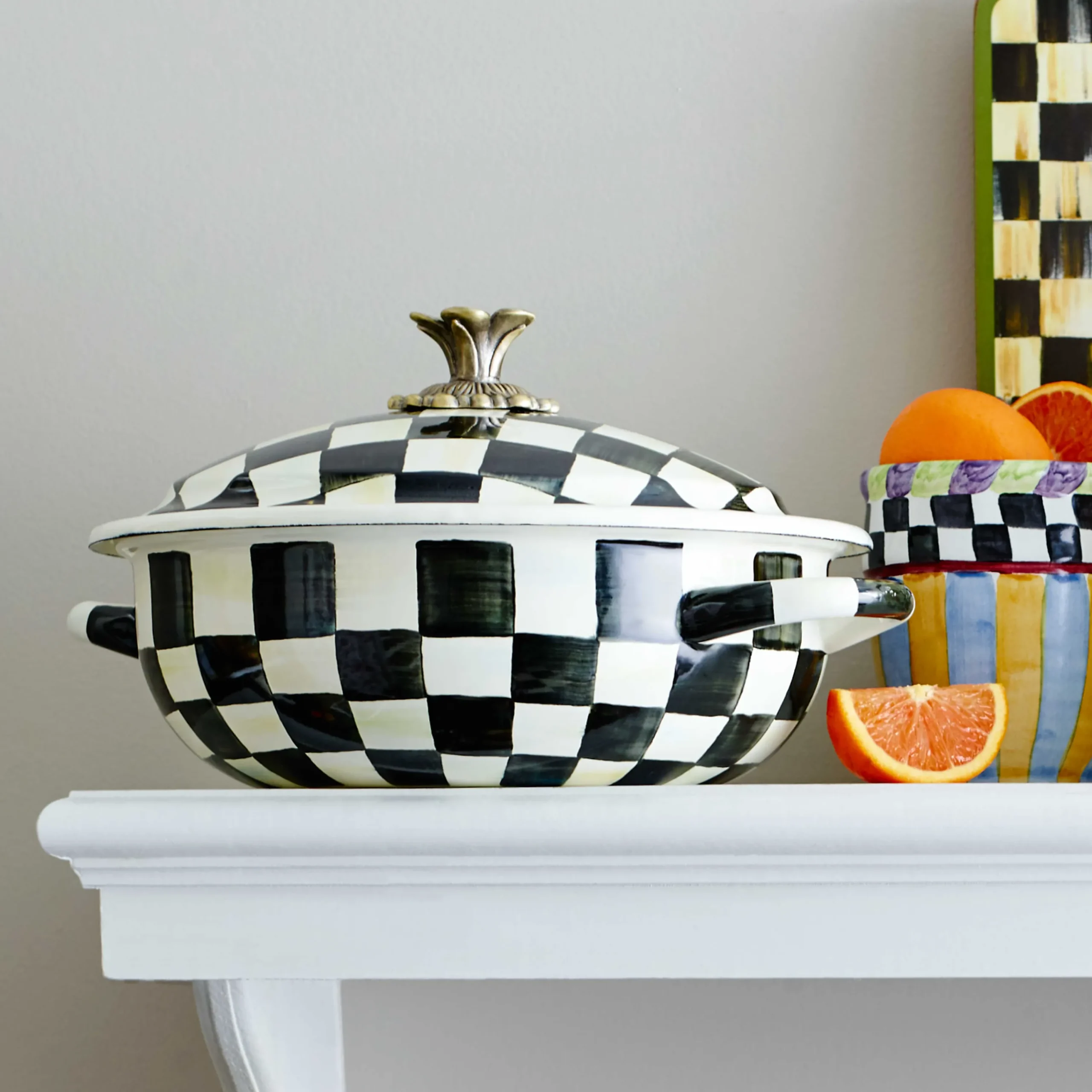 MacKenzie-Childs Courtly Check Medium Casserbole| Cookware & Bakeware