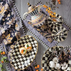 MacKenzie-Childs Courtly Check Medium Ceramic Fluted Serving Bowl| Serveware