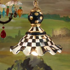MacKenzie-Childs Courtly Check Medium Ceramic Pendant Lamp| Lighting