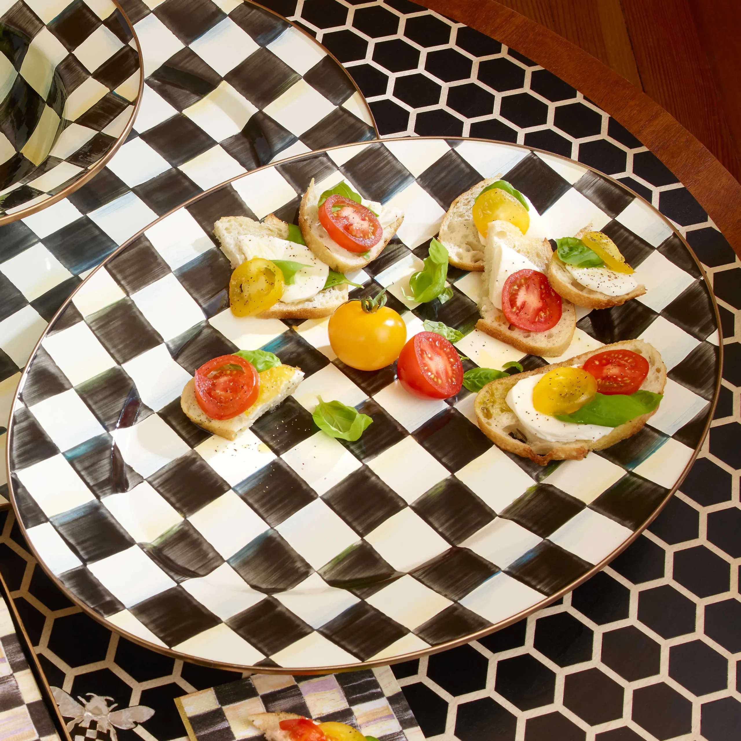 MacKenzie-Childs Courtly Check Medium Oval Platter| Bar Entertaining|Serveware