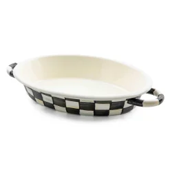 MacKenzie-Childs Courtly Check Medium Oval Gratin Dish| Fall Entertaining|Cookware & Bakeware
