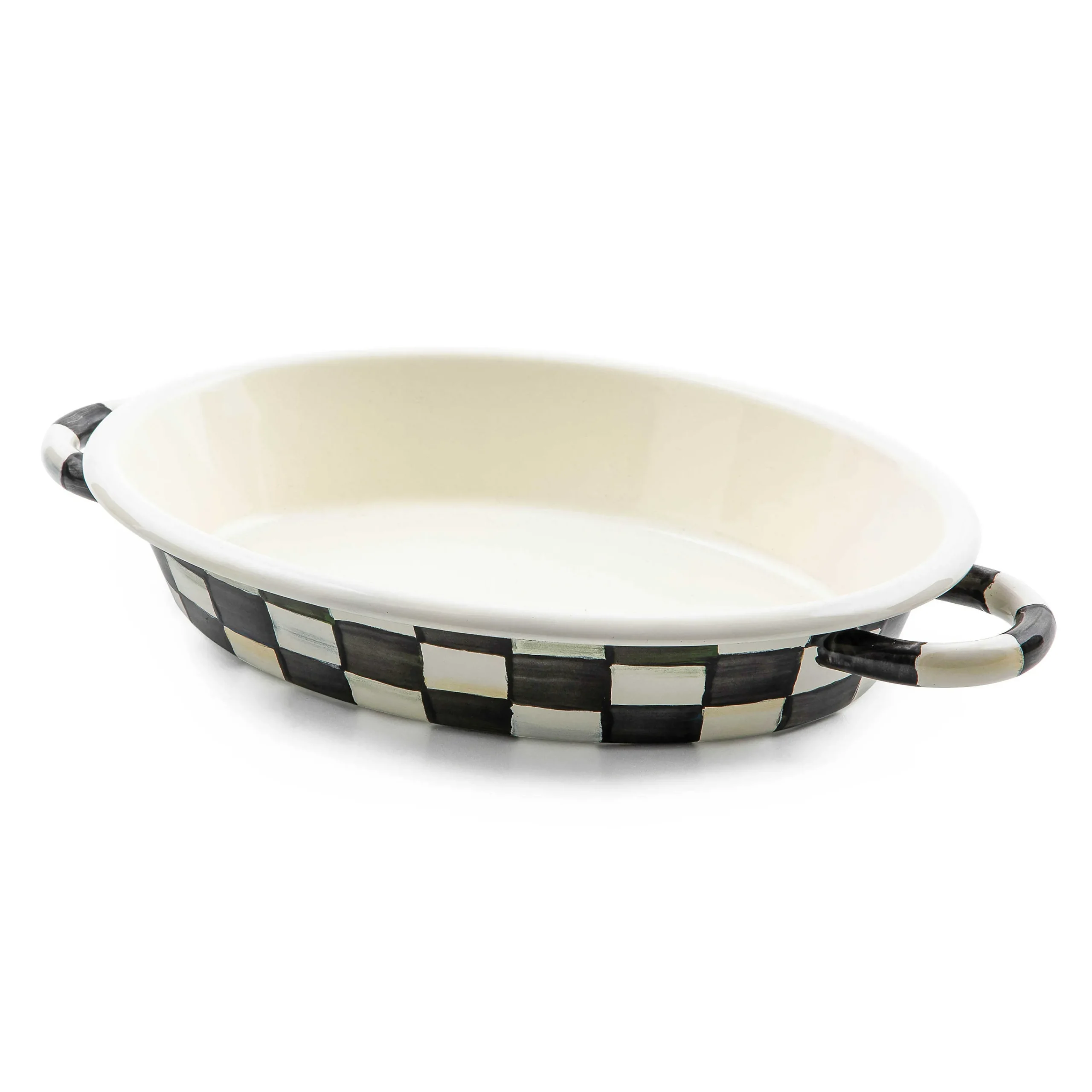 MacKenzie-Childs Courtly Check Medium Oval Gratin Dish| Fall Entertaining|Cookware & Bakeware
