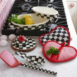 MacKenzie-Childs Courtly Check Medium Oval Gratin Dish| Fall Entertaining|Cookware & Bakeware