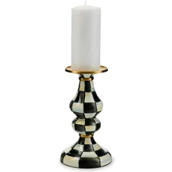 MacKenzie-Childs Courtly Check Medium Pillar Candlestick| Candles & Fragrances|Table Accessories