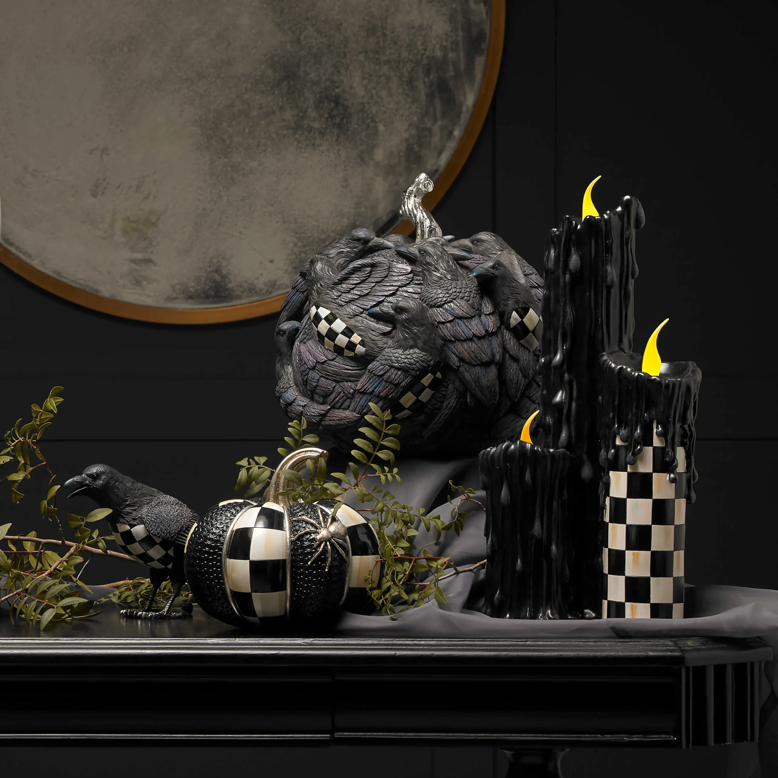 MacKenzie-Childs Courtly Check Melting Candle Cluster| The Halloween Shop|Candles & Fragrances
