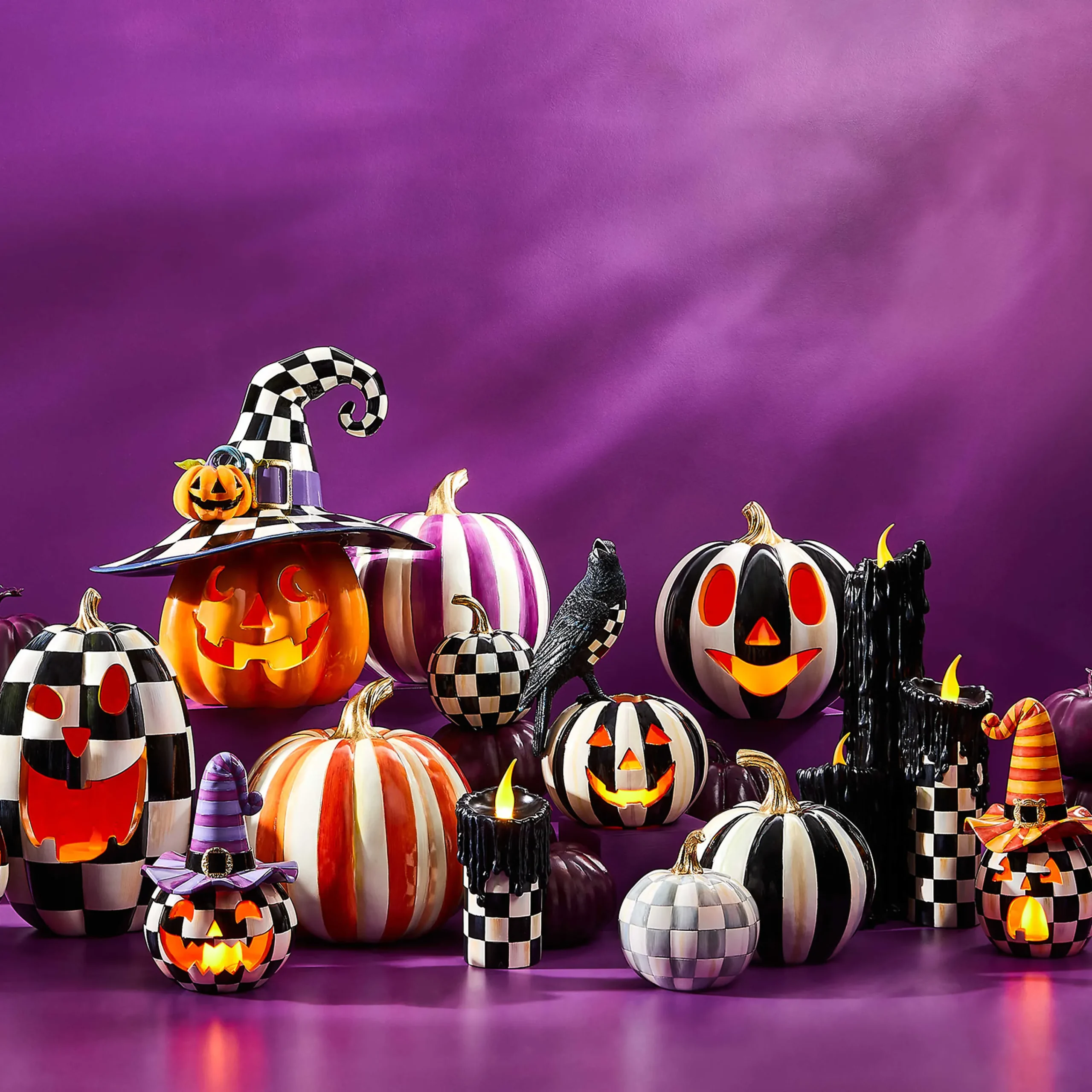 MacKenzie-Childs Courtly Check Melting Candle Cluster| The Halloween Shop|Candles & Fragrances