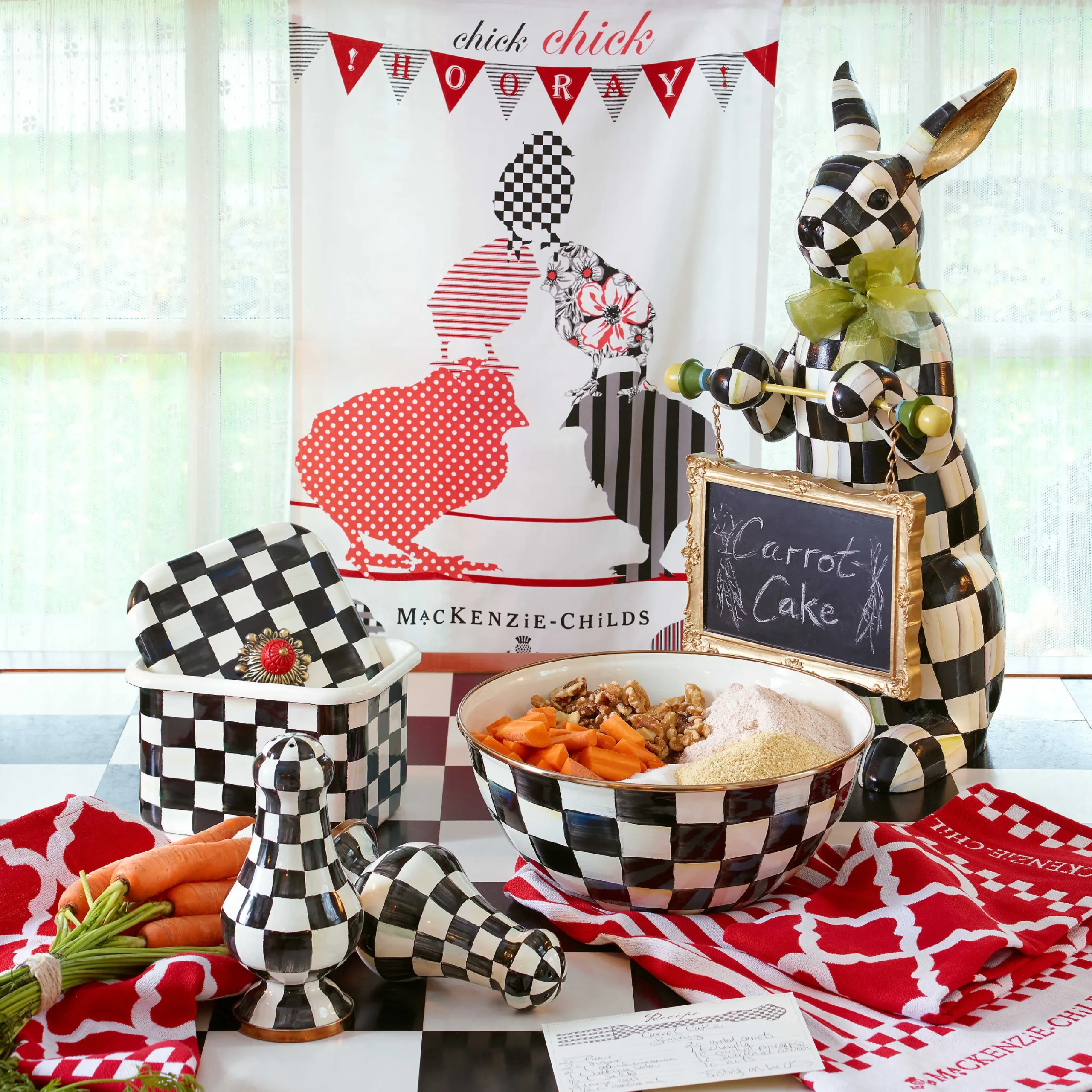 MacKenzie-Childs Courtly Check Menu Rabbit| Easter|Spring