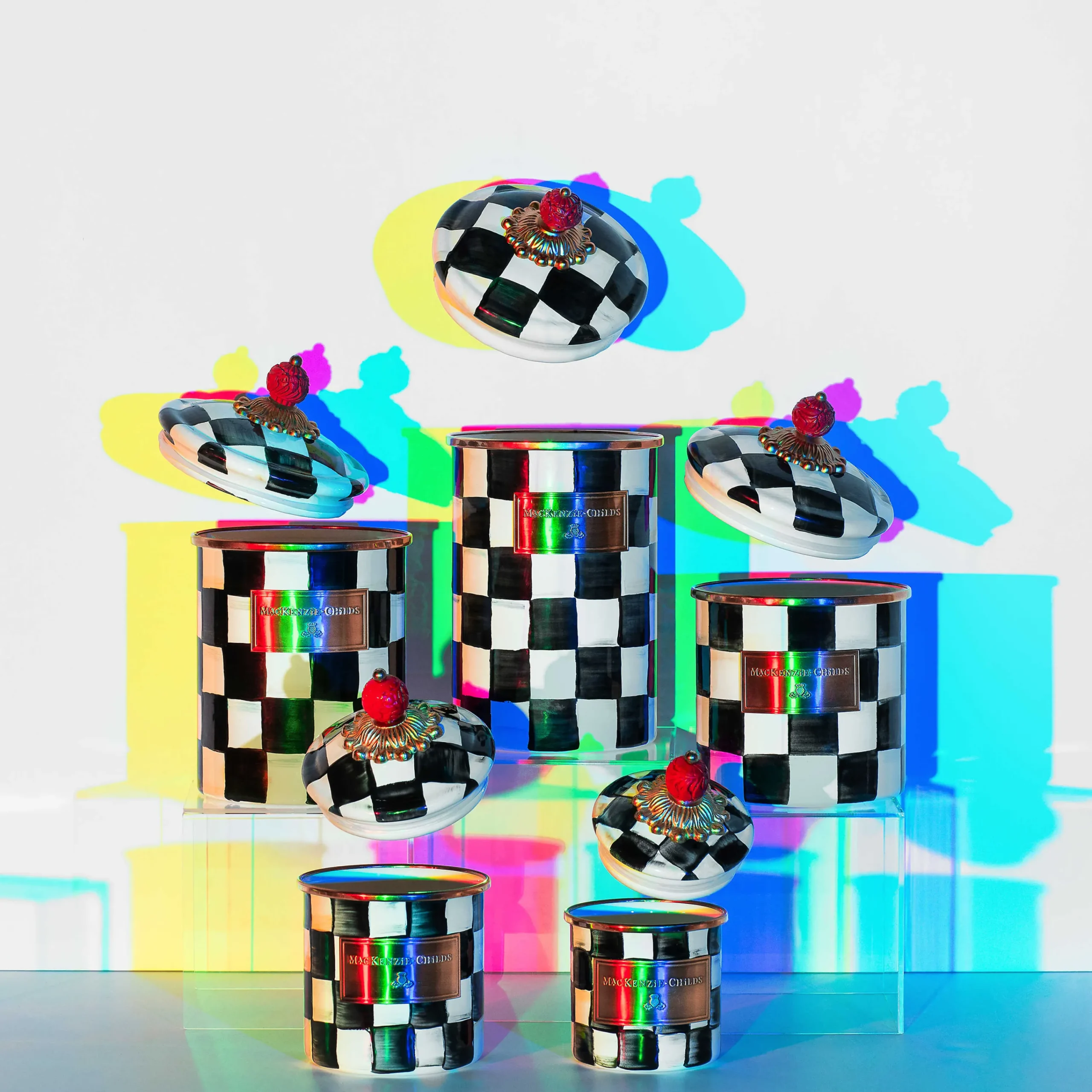 MacKenzie-Childs Courtly Check Mini Canister| Room Accents|Kitchen Storage & Organization