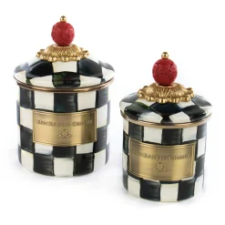 MacKenzie-Childs Courtly Check Mini Canister| Room Accents|Kitchen Storage & Organization