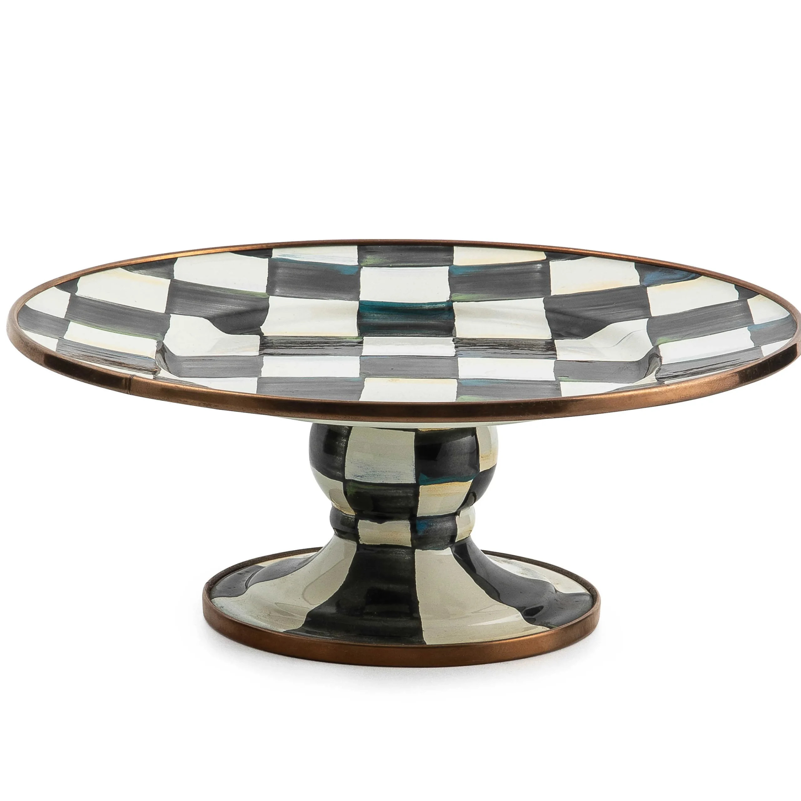 MacKenzie-Childs Courtly Check Mini Pedestal Platter| Serveware