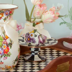 MacKenzie-Childs Courtly Check Mini Pedestal Platter| Serveware