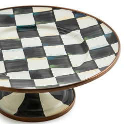 MacKenzie-Childs Courtly Check Mini Pedestal Platter| Serveware