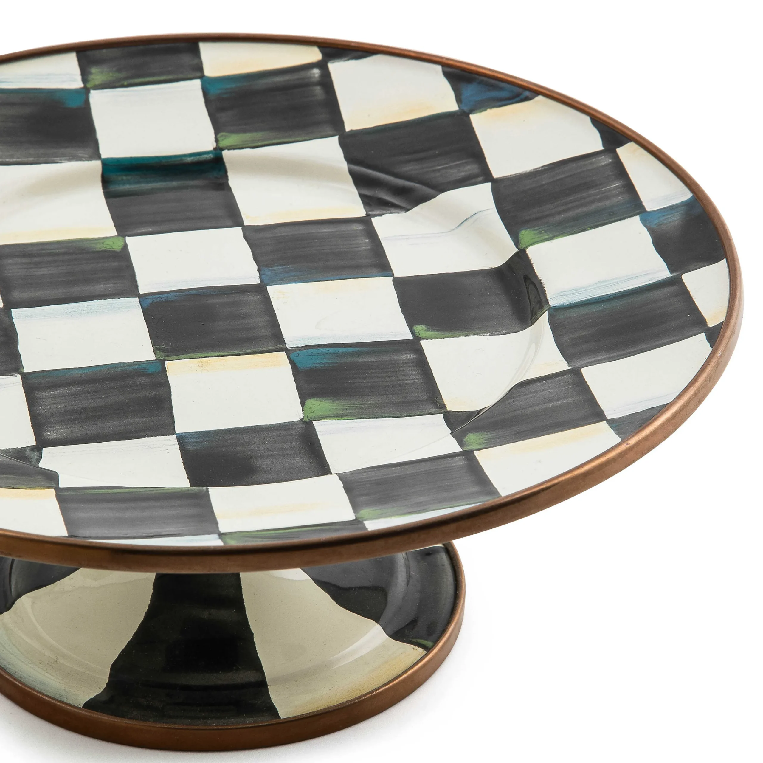 MacKenzie-Childs Courtly Check Mini Pedestal Platter| Serveware