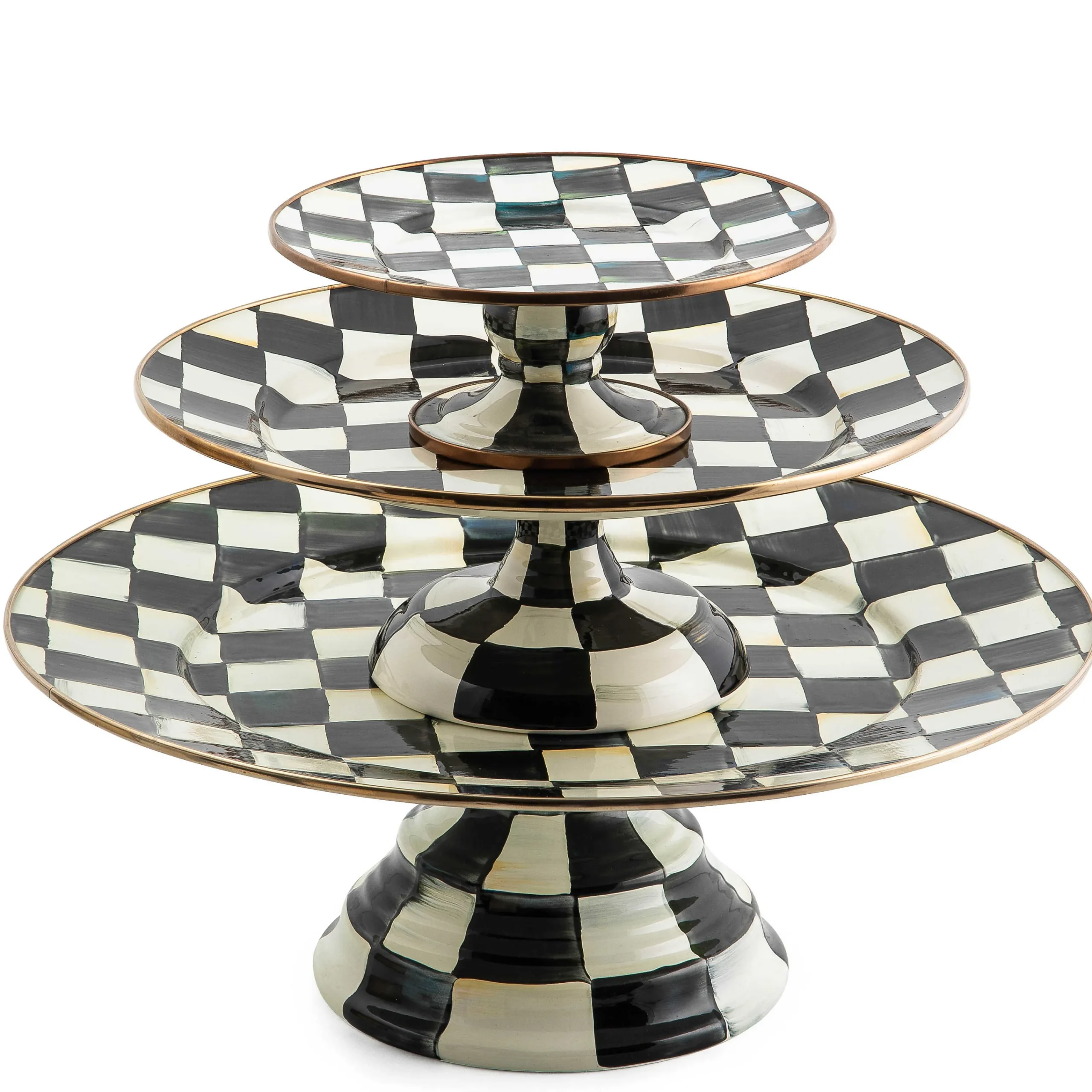 MacKenzie-Childs Courtly Check Mini Pedestal Platter| Serveware