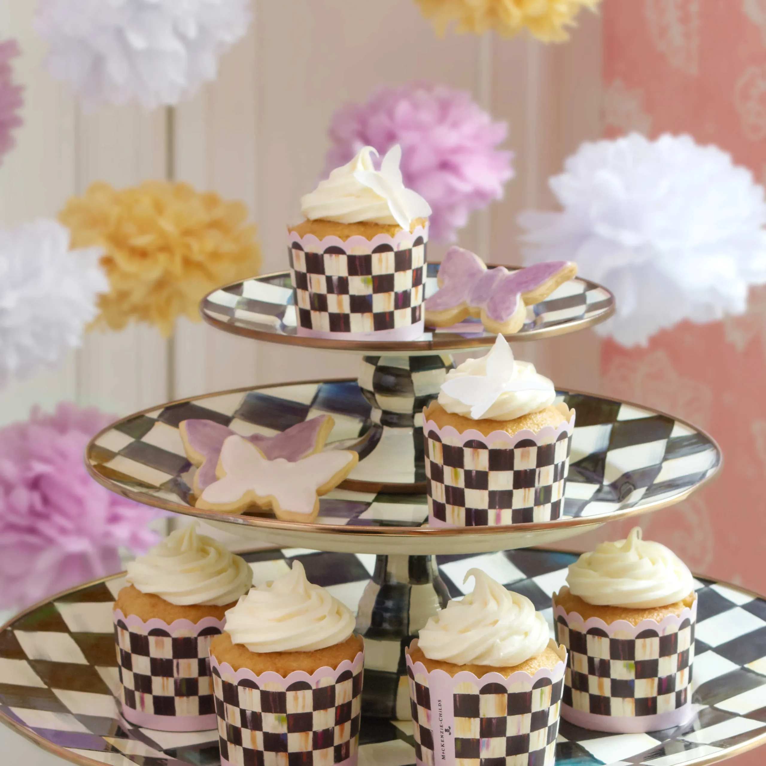 MacKenzie-Childs Courtly Check Mini Pedestal Platter| Serveware