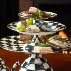 MacKenzie-Childs Courtly Check Mini Pedestal Platter| Serveware