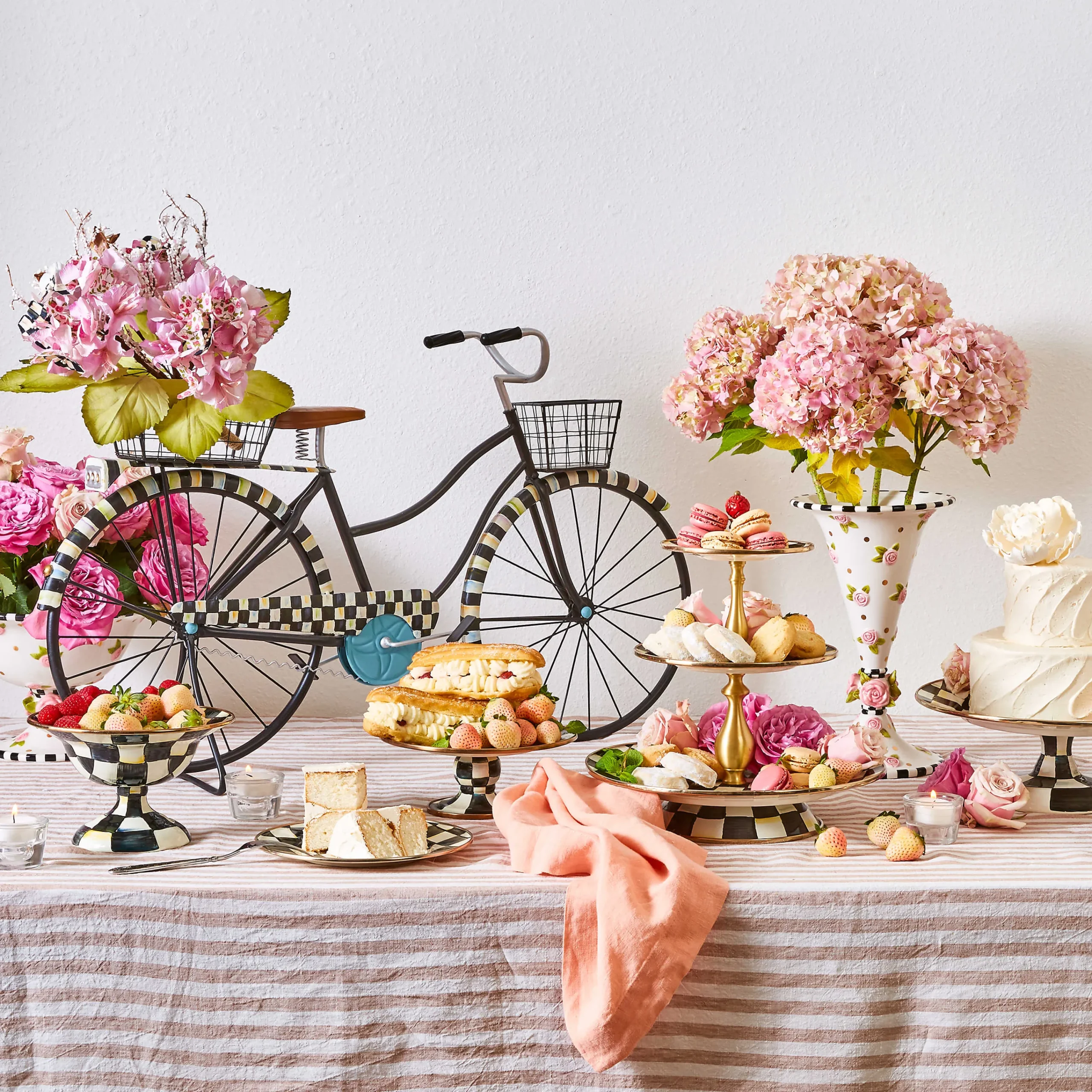 MacKenzie-Childs Courtly Check Mini Pedestal Platter| Serveware