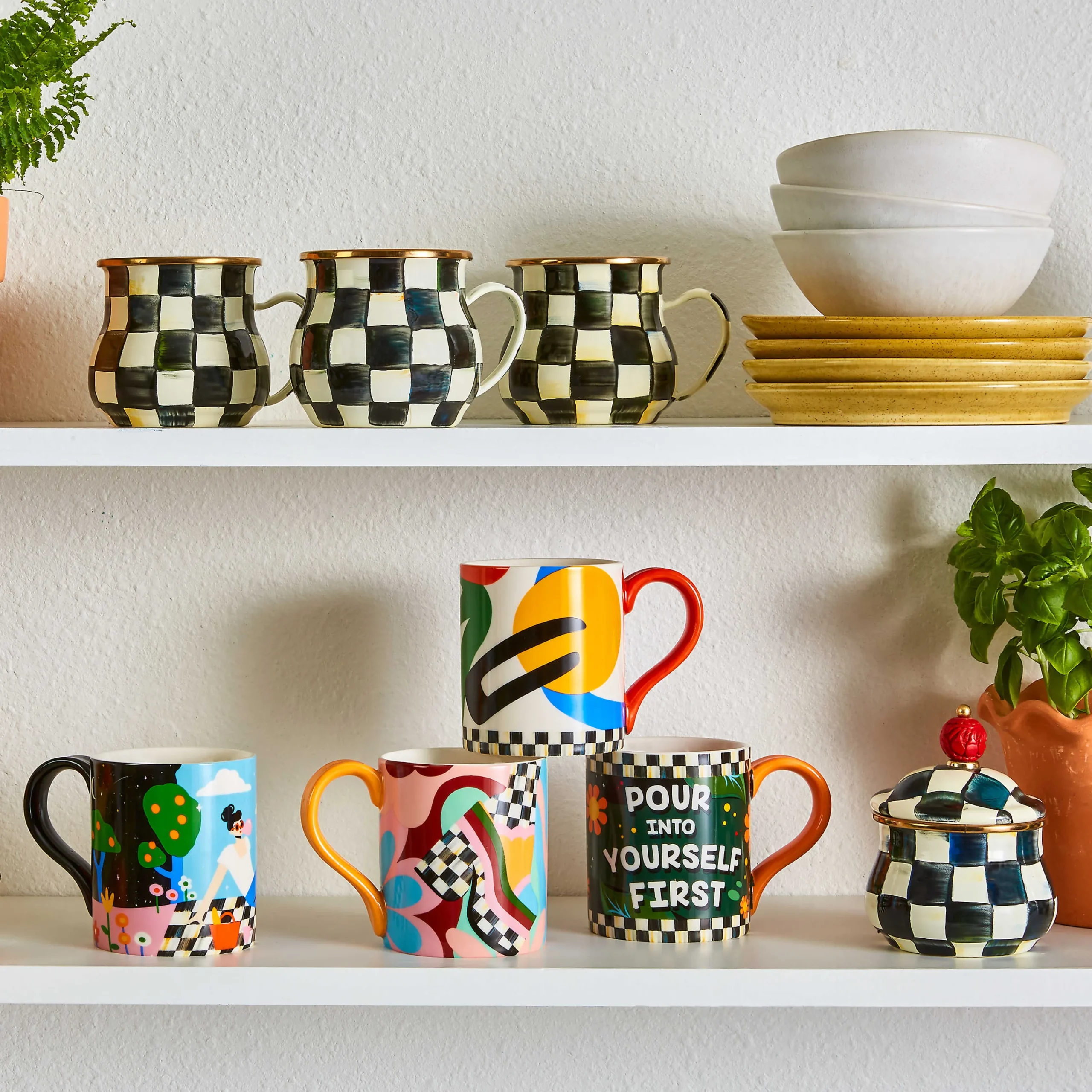 MacKenzie-Childs Courtly Check Mug| The Coffee Shop|Fall Entertaining