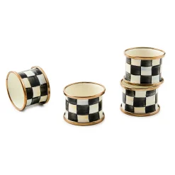 MacKenzie-Childs Courtly Check Napkin Rings, Set of 4| Table Accessories|Kitchen & Table Linens