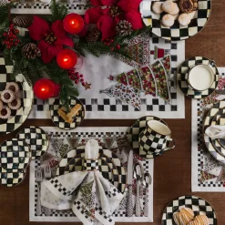 MacKenzie-Childs Courtly Check Napkin Rings, Set of 4| Table Accessories|Kitchen & Table Linens