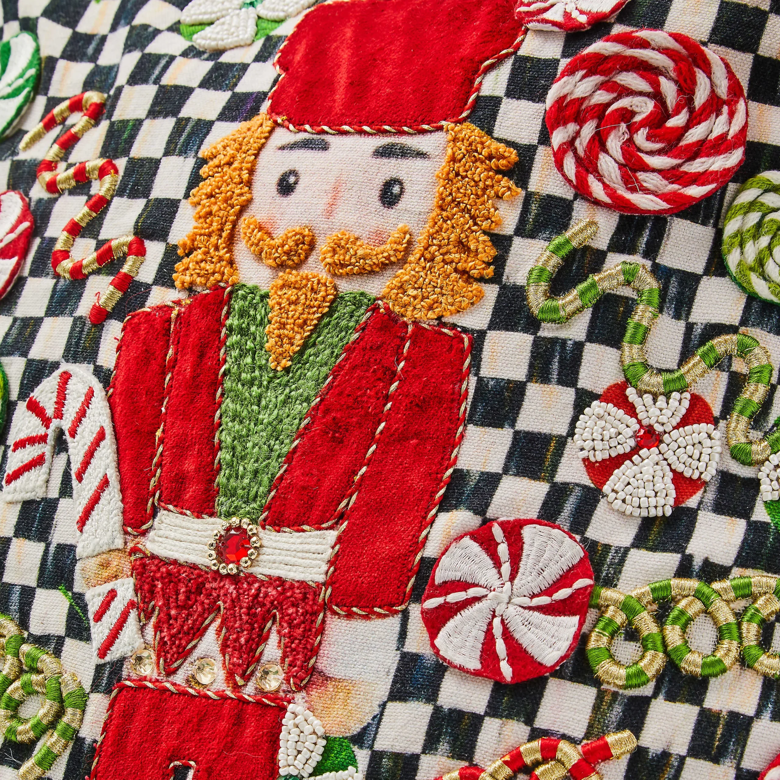 MacKenzie-Childs Courtly Check Nutcracker Throw Pillow| Pillows, Throws, & Cushions