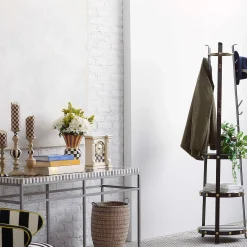 MacKenzie-Childs Courtly Check Off White Mantel Clock| Room Accents