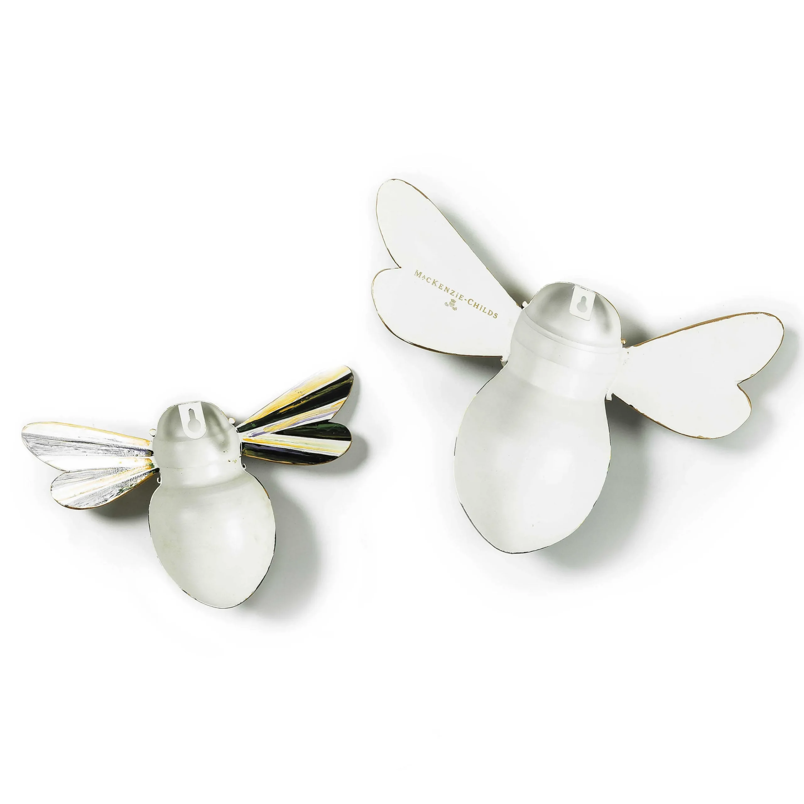 MacKenzie-Childs Courtly Check Outdoor Bee Wall Decor, Set of 2| Spring|Outdoor