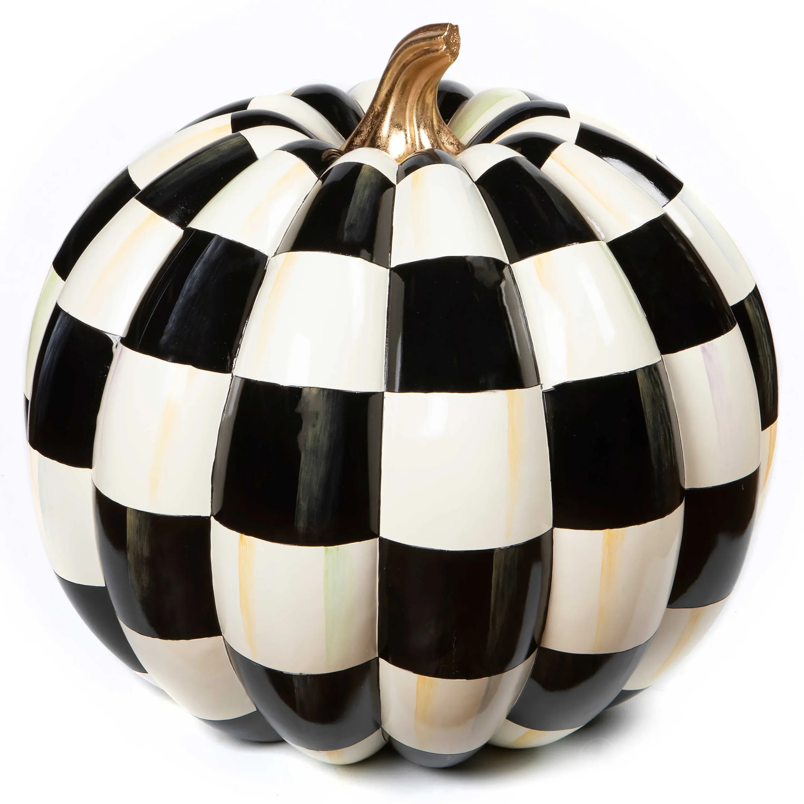MacKenzie-Childs Courtly Check Outdoor Pumpkin| The Halloween Shop|The Fall Shop