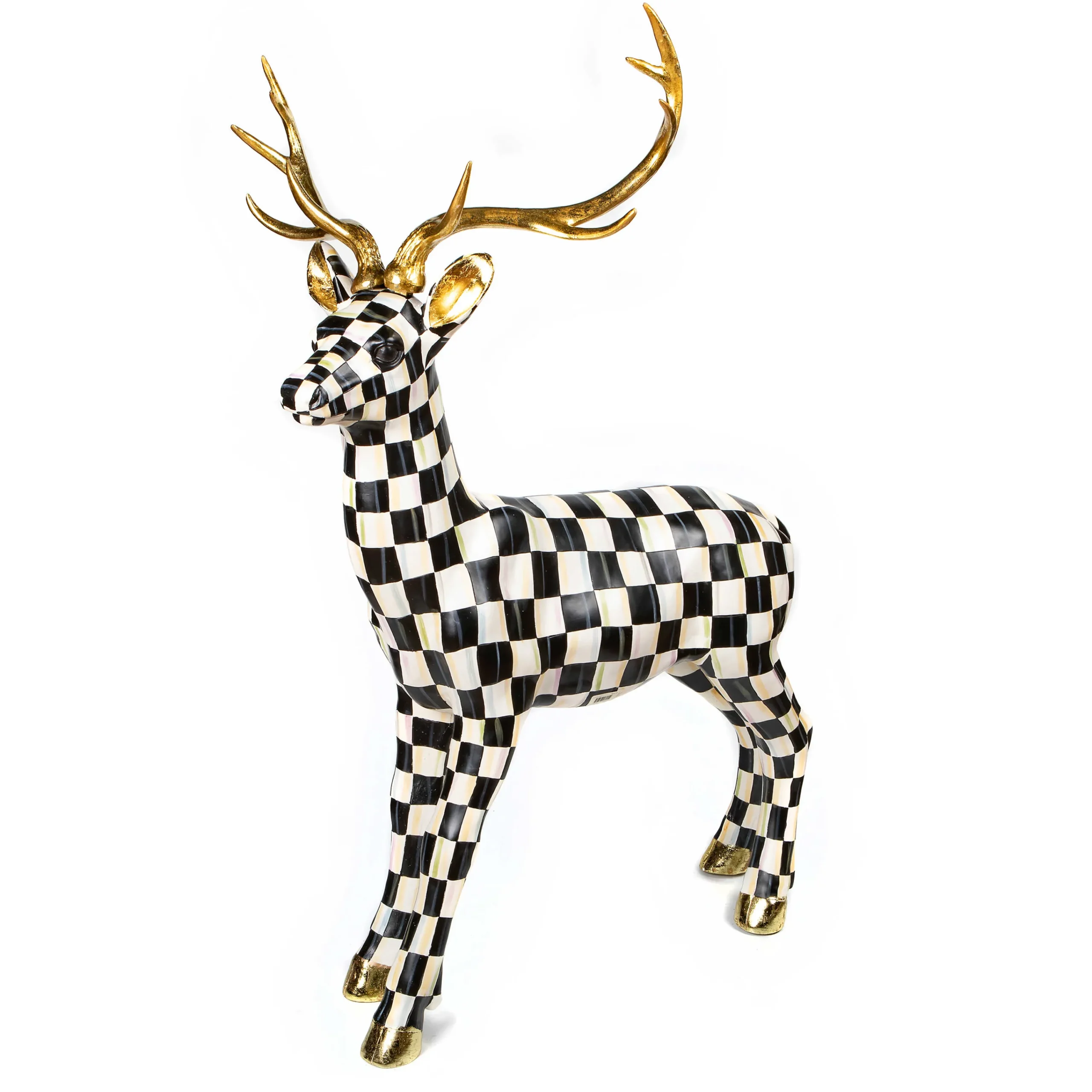 MacKenzie-Childs Courtly Check Outdoor Standing Deer| Holiday|Outdoor