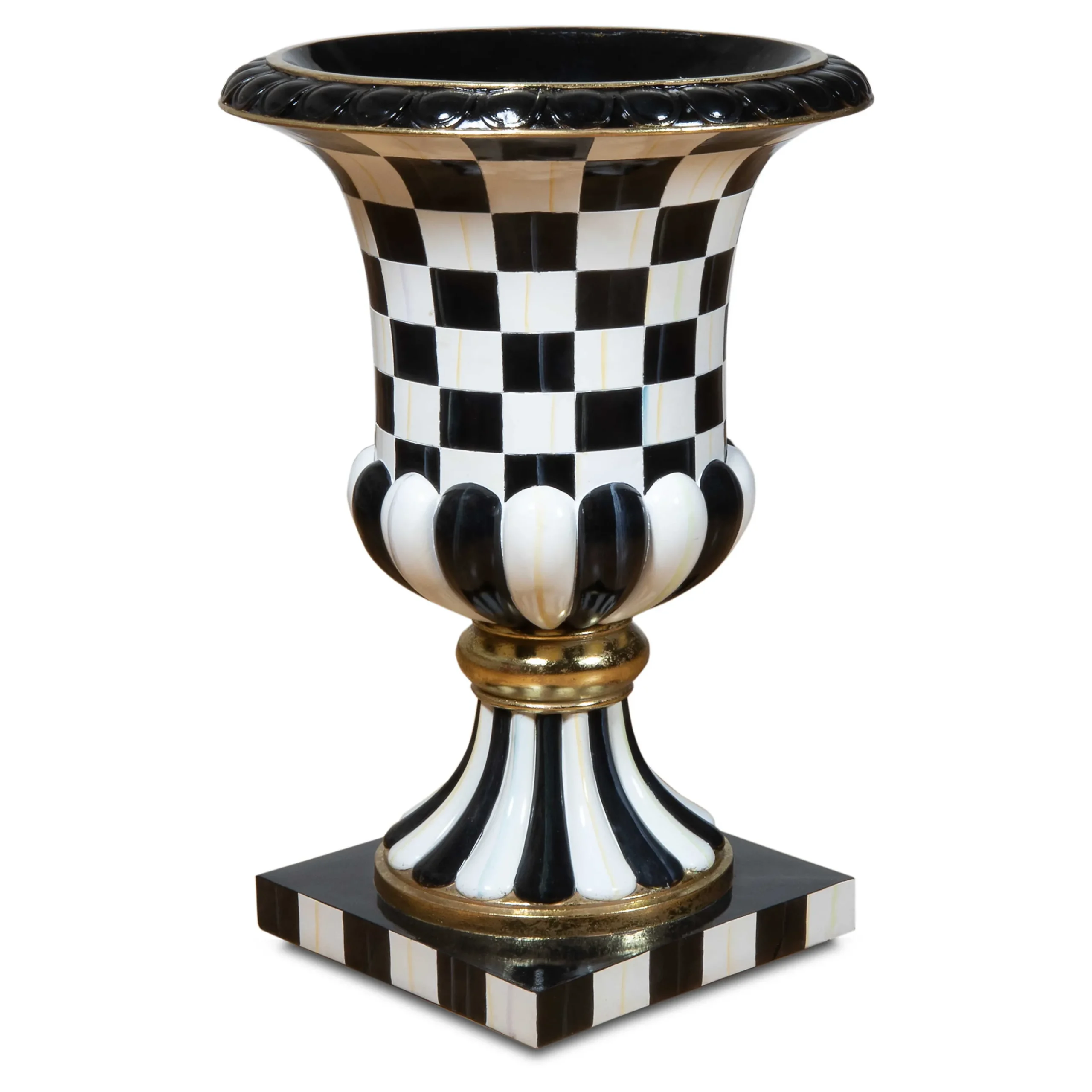 MacKenzie-Childs Courtly Check Pedestal Urn| Spring|Outdoor