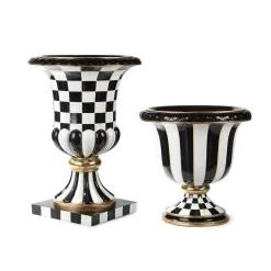 MacKenzie-Childs Courtly Check Pedestal Urn| Spring|Outdoor