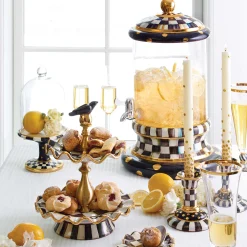 MacKenzie-Childs Courtly Check Pedestal with Cloche| Room Accents