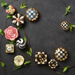 MacKenzie-Childs Courtly Check Petit Four Round Knob| Finishing Touches|Room Accents