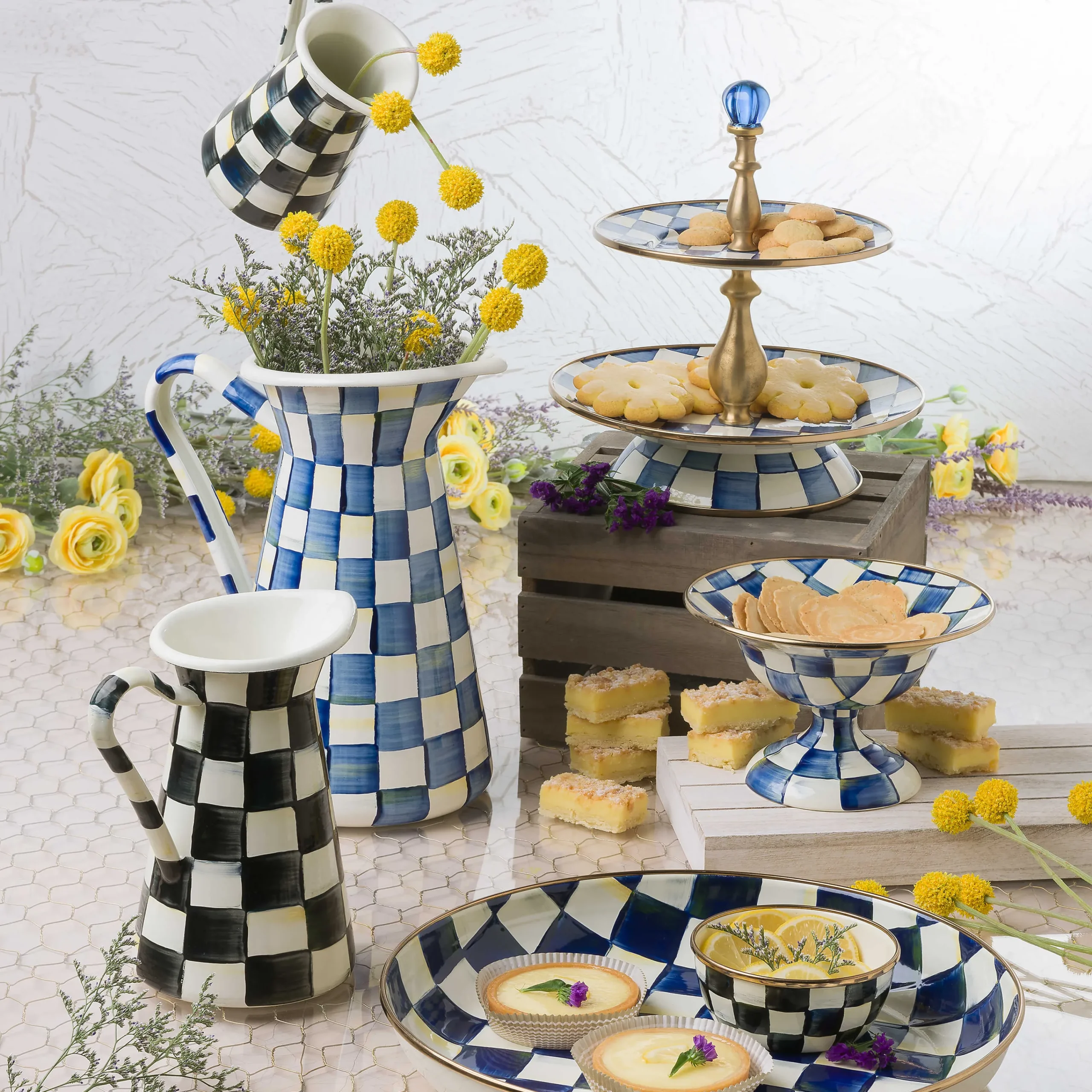 MacKenzie-Childs Courtly Check Pinch Bowl| Bar Entertaining|Serveware