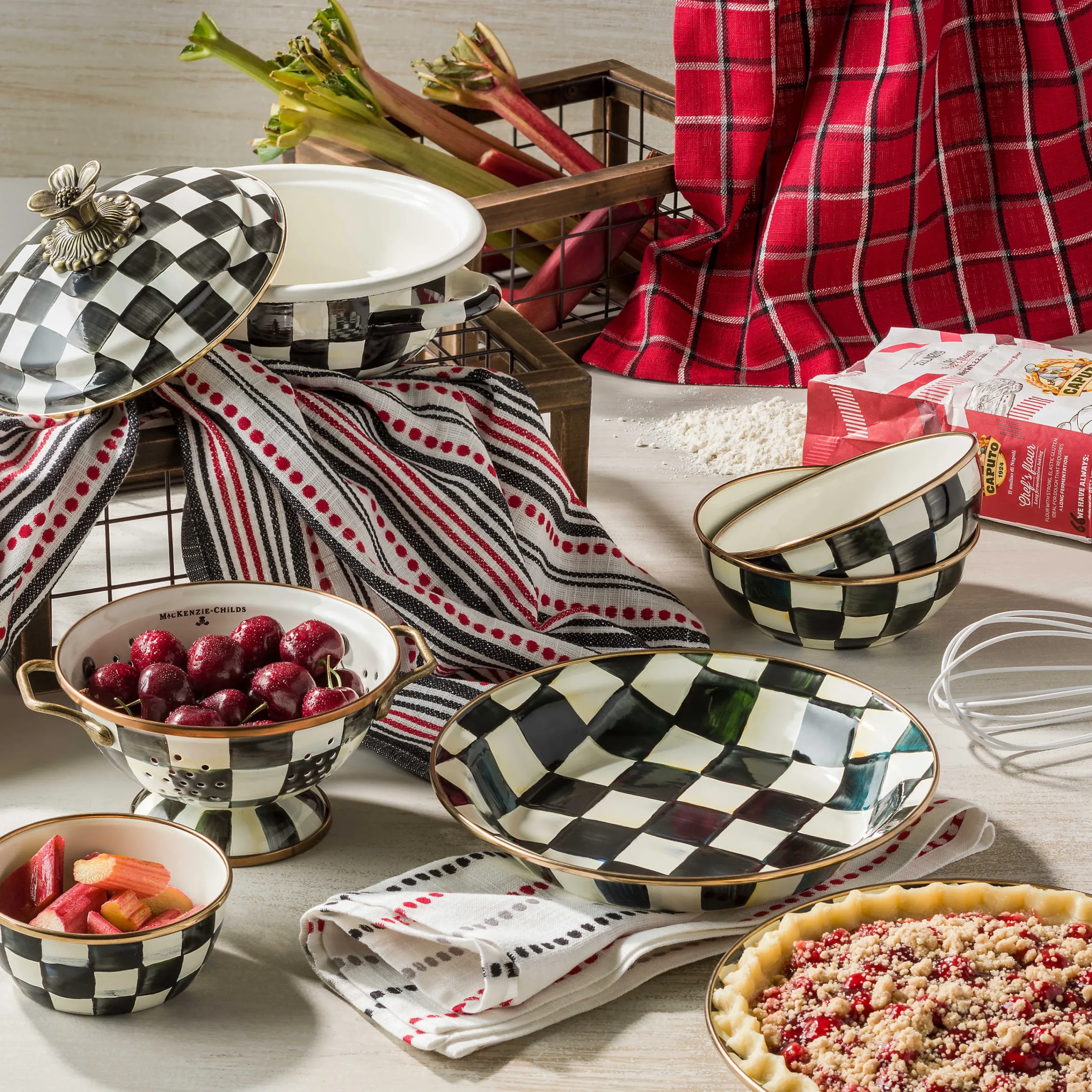 MacKenzie-Childs Courtly Check Pinch Bowl| Bar Entertaining|Serveware