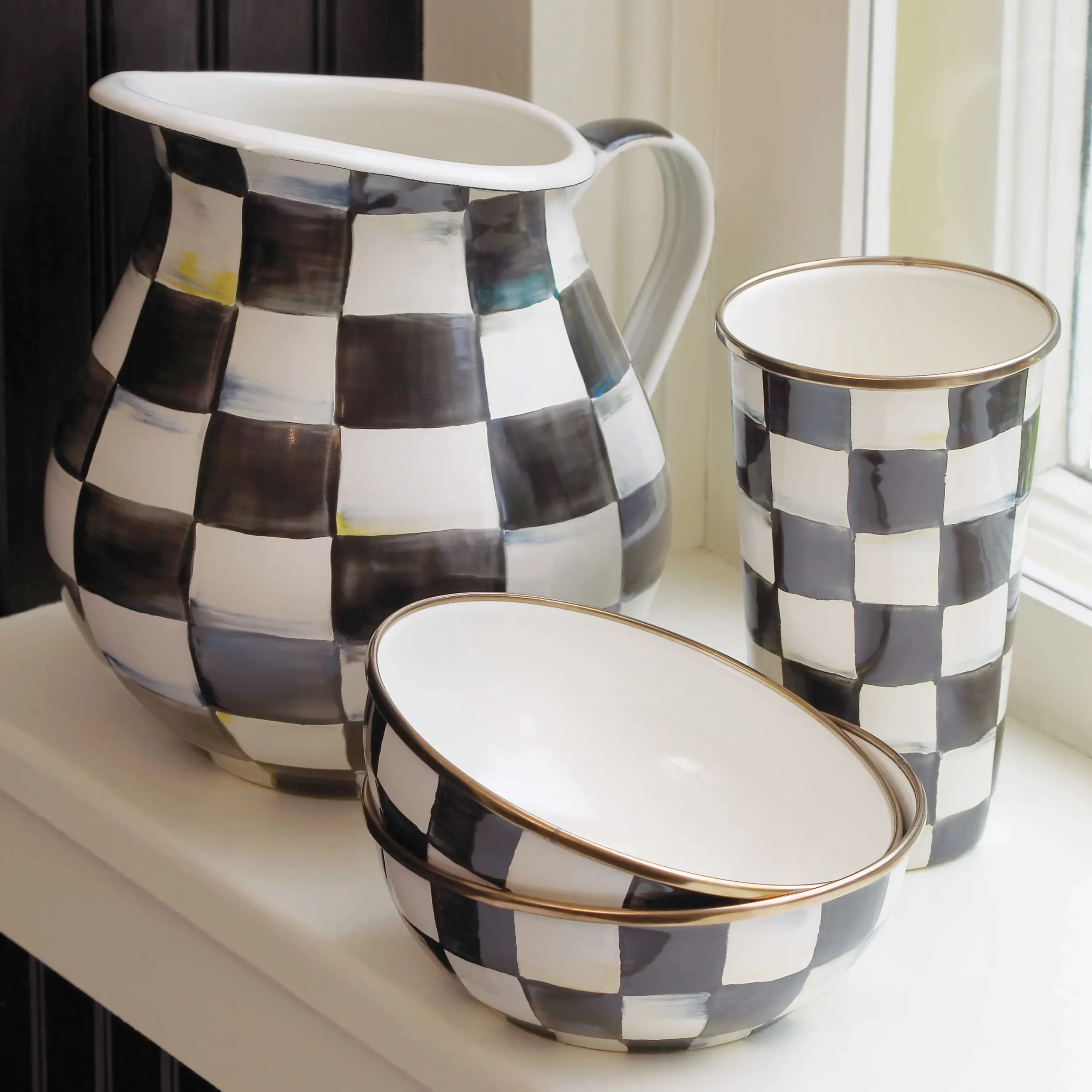 MacKenzie-Childs Courtly Check Pitcher| Serveware|Bar Entertaining