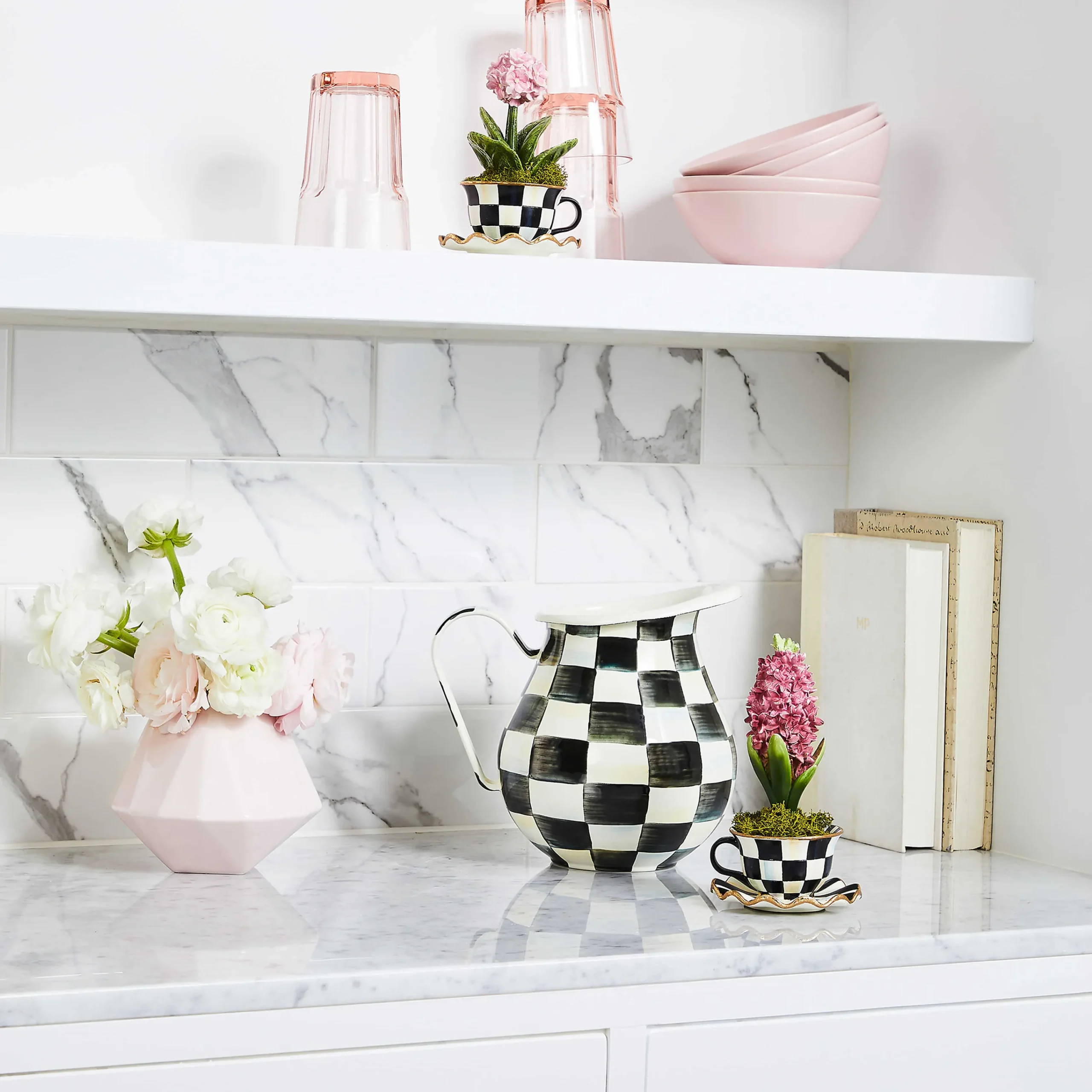MacKenzie-Childs Courtly Check Pitcher| Serveware|Bar Entertaining
