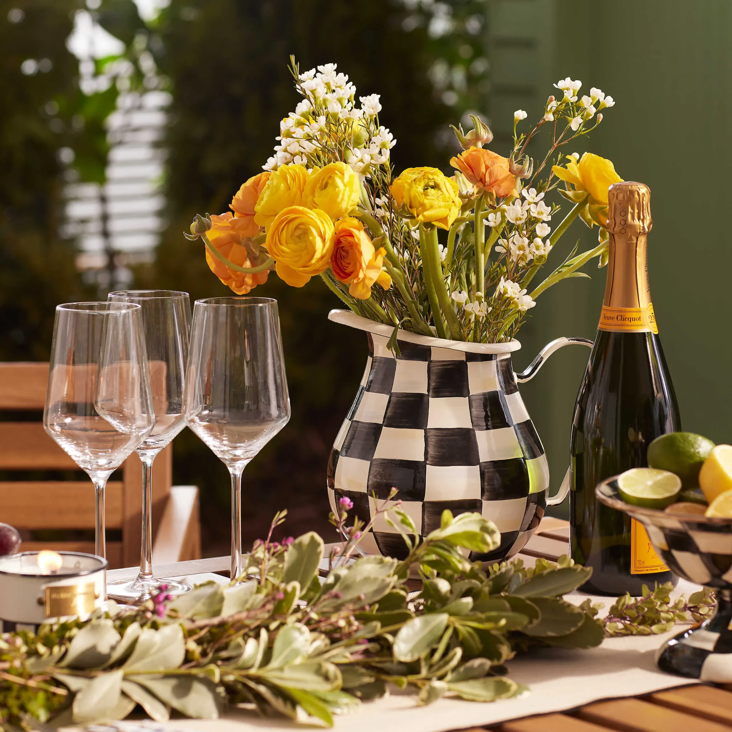 MacKenzie-Childs Courtly Check Pitcher| Serveware|Bar Entertaining
