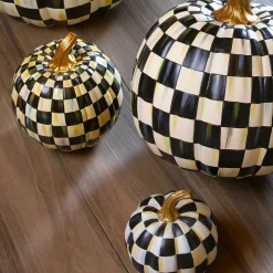 MacKenzie-Childs Courtly Check Pumpkin - Small| Pumpkins|The Halloween Shop