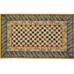 MacKenzie-Childs Courtly Check Purple  Green 5' x 8' Rug| Rugs