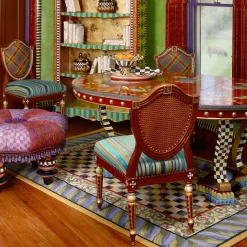 MacKenzie-Childs Courtly Check Purple Green 5' x 8' Rug| Rugs