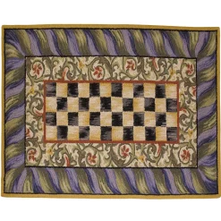 MacKenzie-Childs Courtly Check Purple  Green 3' x 5' Rug| Rugs