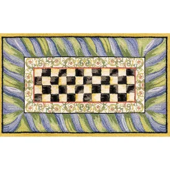 MacKenzie-Childs Courtly Check Purple  Green 3' x 5' Washable Rug| Rugs